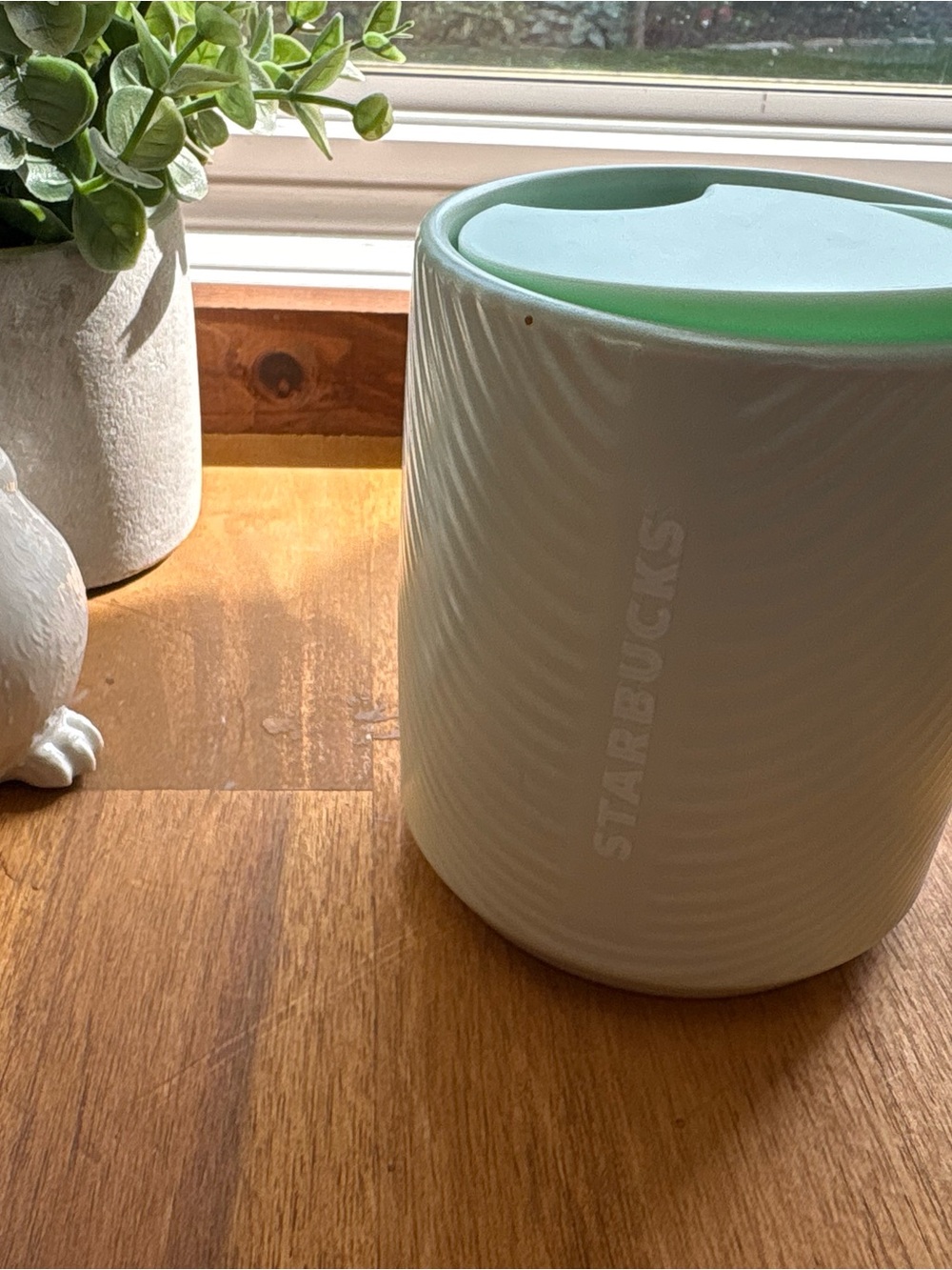 Starbucks Mint Green Ceramic travel mug